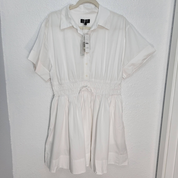 New J Crew Elena mini shirt-dress in cotton poplin CI856 Size 12 White - Picture 4 of 7